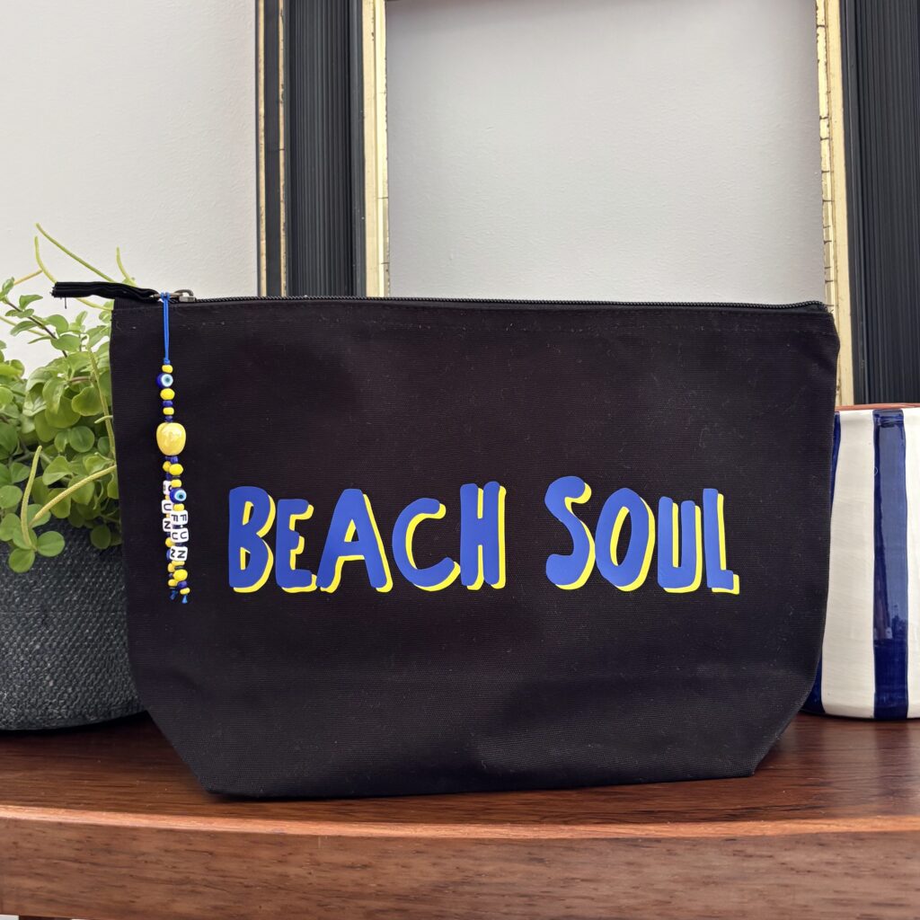 Black personalised pouch