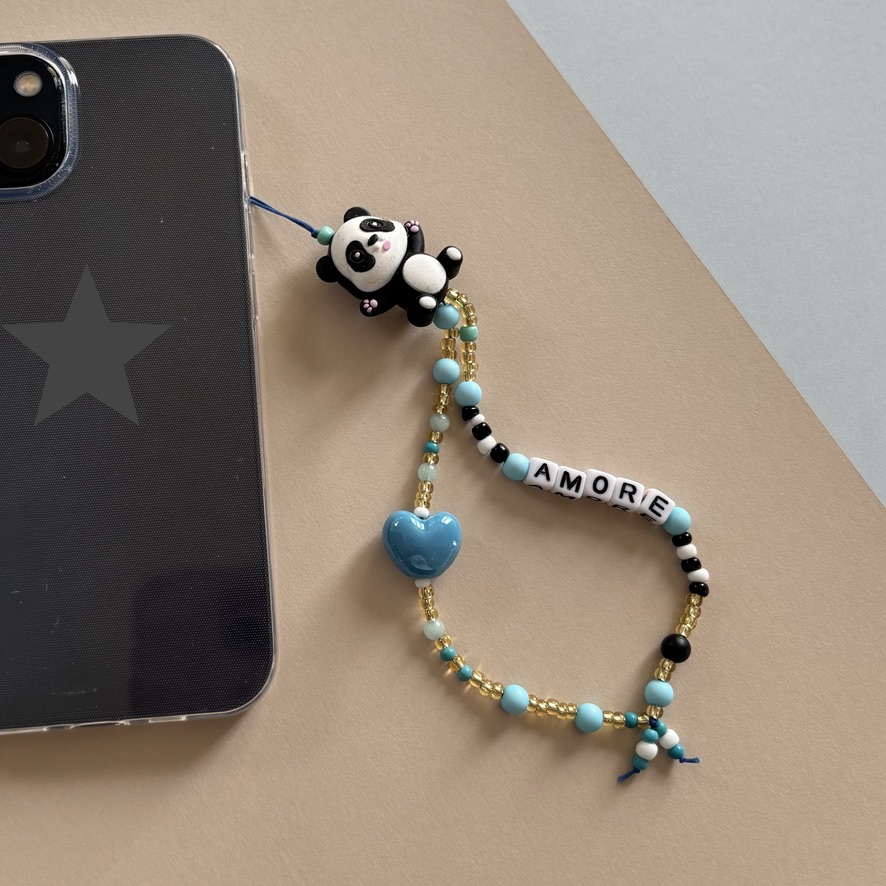 Lanière de téléphone avec perles